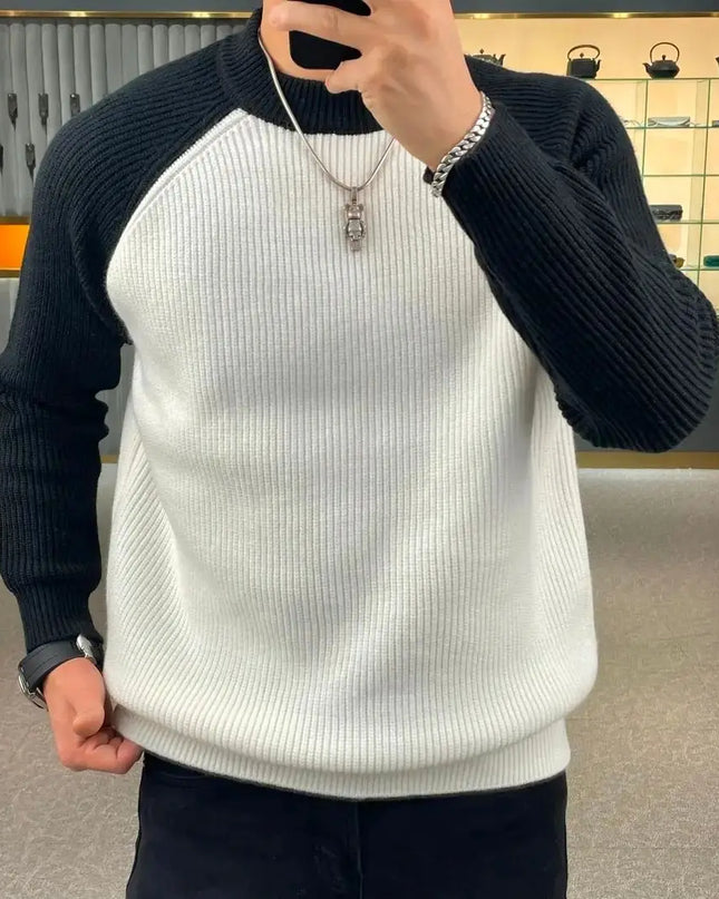 Color-Blocked Pullover Sweater Men