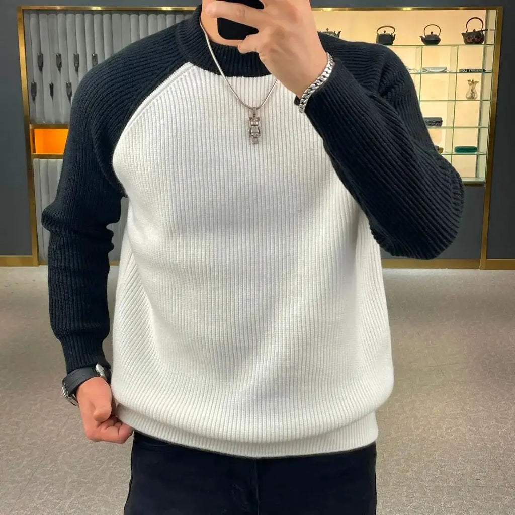 Color-Blocked Pullover Sweater Men