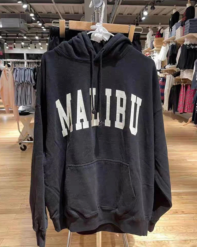 Vintage Letter Print Oversized Cotton Hoodie –  Streetwear Comfort