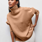 Cozy High-Neck Oversized Knit Sweater – Soft & Trendy Winter Staple-HighTouch