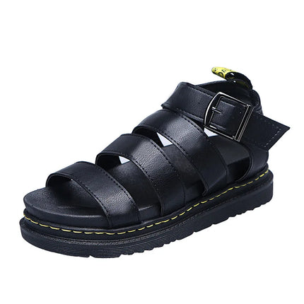 Casual Sport Women's Sandal Peep Toe Metal Buckle Car Stitch Roman Sandal