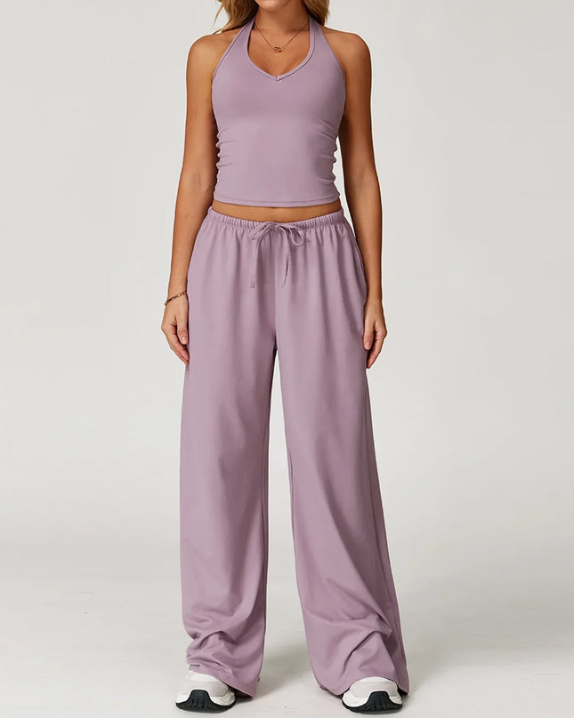 Women’s Hollow-Back Tank & High-Waist Drawstring Pants