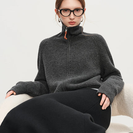 Wool-Mix Zip Vest Women