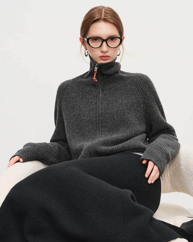 Wool-Mix Zip Vest Women