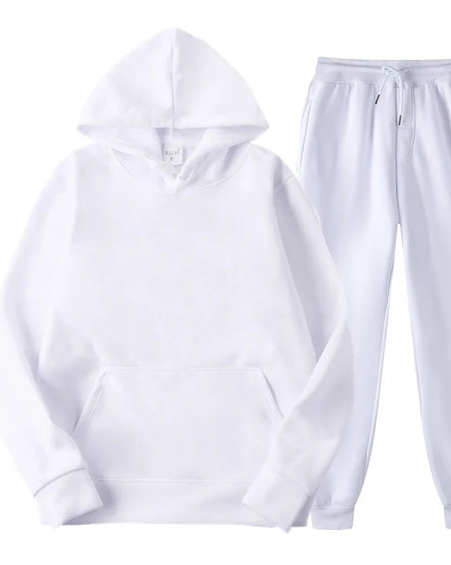 Men’s Solid Color Hoodie & Jogger Tracksuit Set