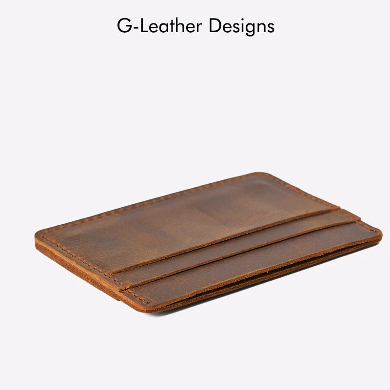Vintage Crazy Horse Leather Card Holder
