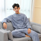 Thick Coral Velvet 2-Piece Pajama Set Men-HighTouch