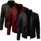 Men’s Faux Leather Motorcycle Jacket-HighTouch