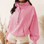 Women's Zip-Up Lazy Style Hoodie-HighTouch