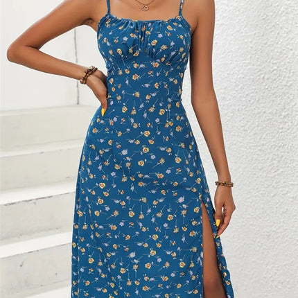 Polka-Dot Spaghetti Strap Midi Dress