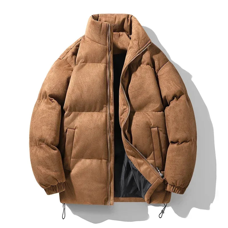 Deerskin Velvet Parka – Thick Fleece-Lined Men’s Winter Jacket-HighTouch