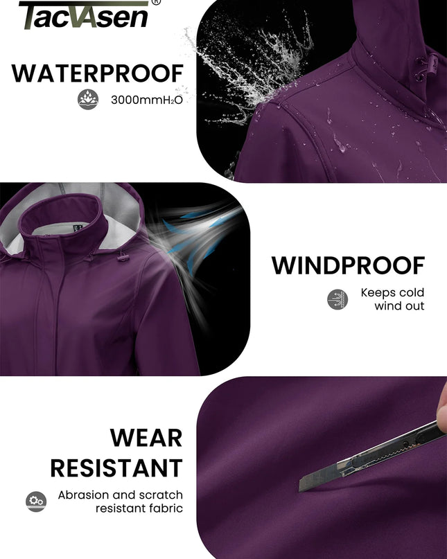 Waterproof Long Hooded Softshell Parka Women
