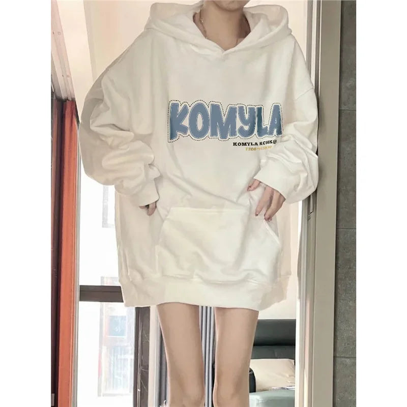 Loose Oversize Cotton Hoodie – Draped Casual Style for Spring & Autumn