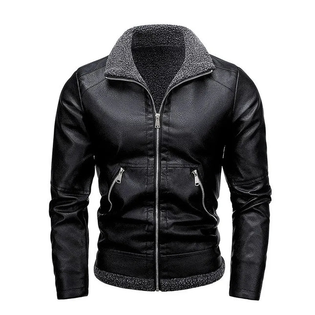 Men’s Slim High-Quality PU Leather Motorcycle Jacket
