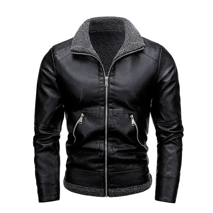 Men’s Slim High-Quality PU Leather Motorcycle Jacket-HighTouch