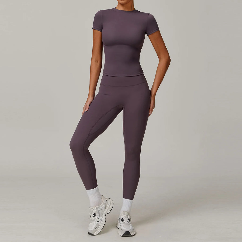 Women High Waist Yoga Set 2 Piece Fitness Gym Wear-HighTouch