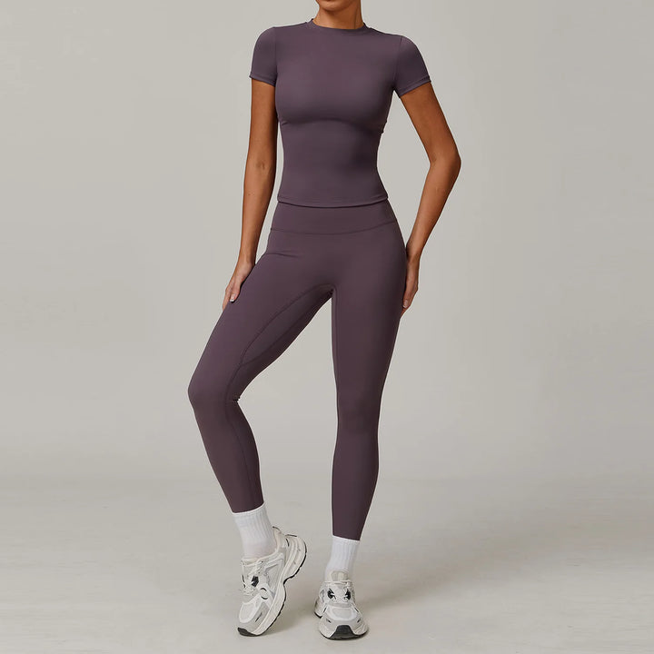 Women High Waist Yoga Set 2 Piece Fitness Gym Wear-HighTouch