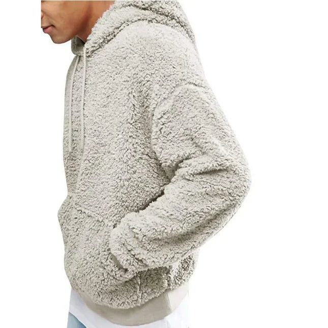 Solid Plush Y2K Streetwear Hoodie Men