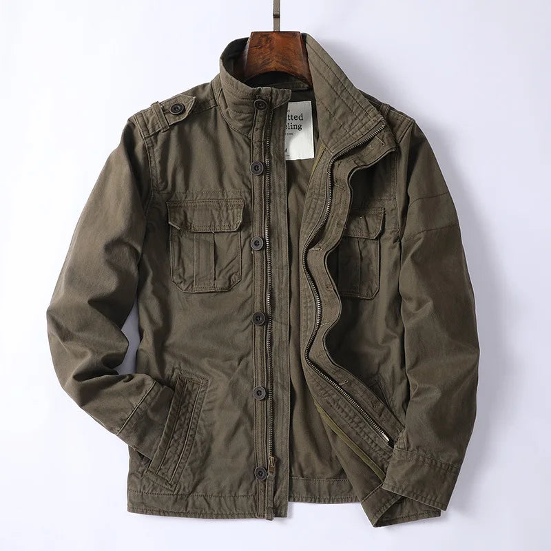Denim Retro Cargo Jacket for Men