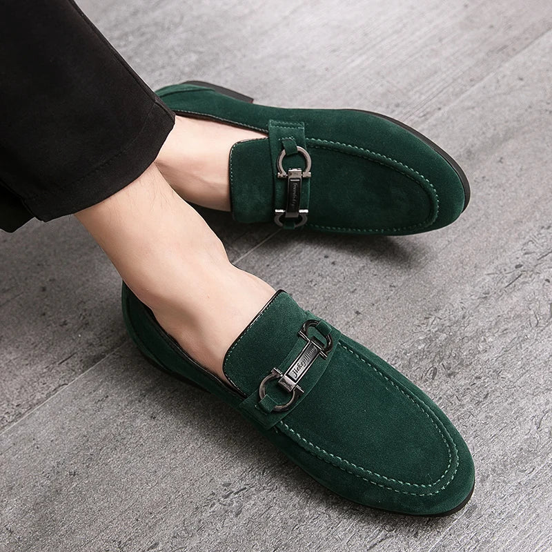 Classic Green Suede Moccasins / Loafers – Men’s Slip-On Casual