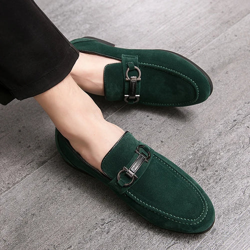 Classic Green Suede Moccasins / Loafers – Men’s Slip-On Casual-HighTouch