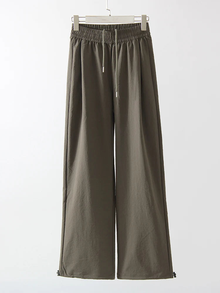 Stay Fresh & Stylish – High-Waist White Wide-Leg Sweatpants-HighTouch