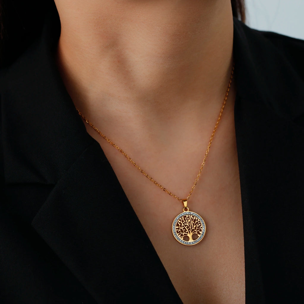 Skyrim Tree of Life Zircon Pendant Necklace-HighTouch