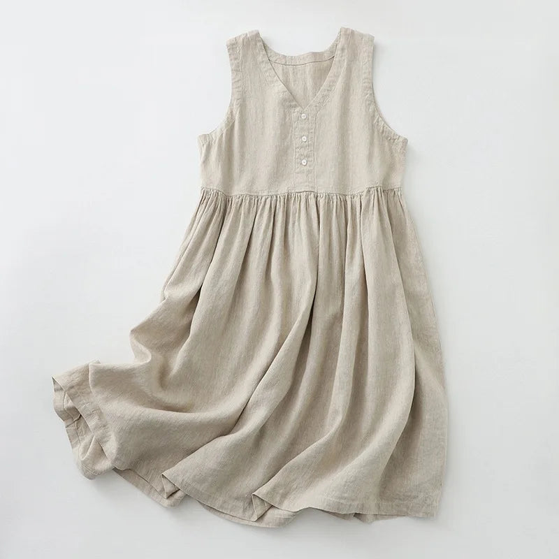 Signature Cotton Linen Midi Dress