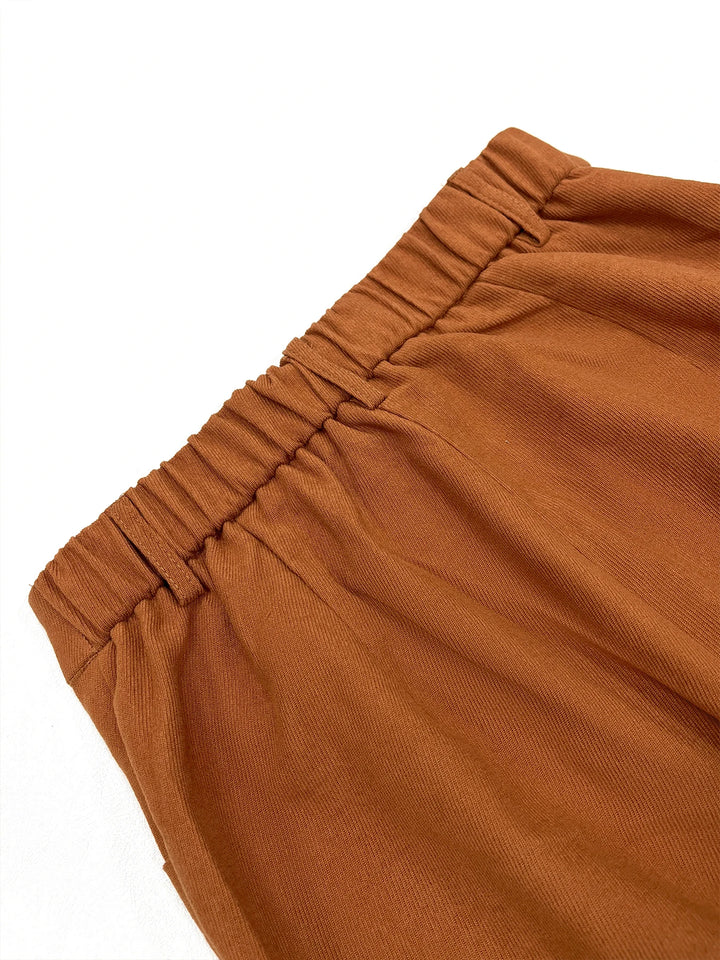 All-Season High Waist Wide-Leg Trousers for Women – Button Front & Pockets-HighTouch