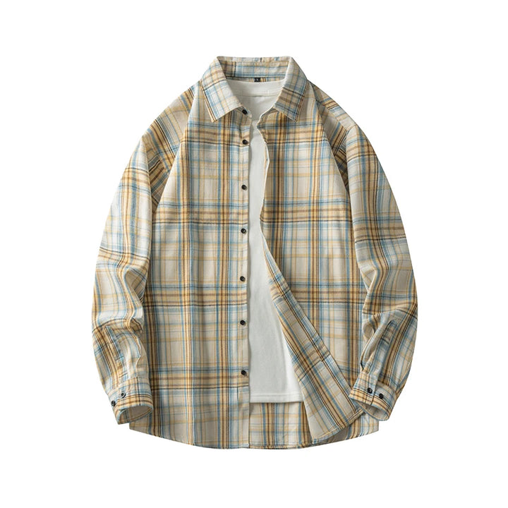 Oversized Flannel Check Shirt – Soft Cotton Long Sleeve Streetwear-HighTouch
