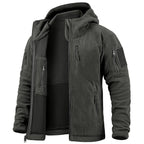 Tactical Hooded Fleece Jacket Men – Warm Military Multi-Pocket Winter Coat-HighTouch