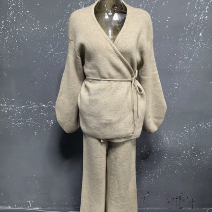 Women’s V‑Neck Knit Set