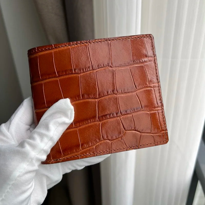 Personalised Croc‑Pattern Billfold Wallet