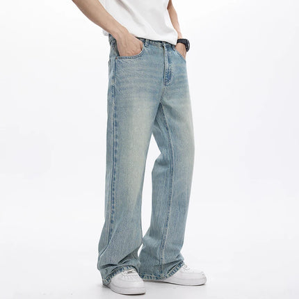 Light Blue Flared Denim Jeans | KSTUN