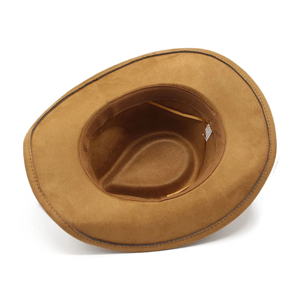 Western Cowboy Hat – Jazz Knight felt hat with bull-shaped décor-HighTouch