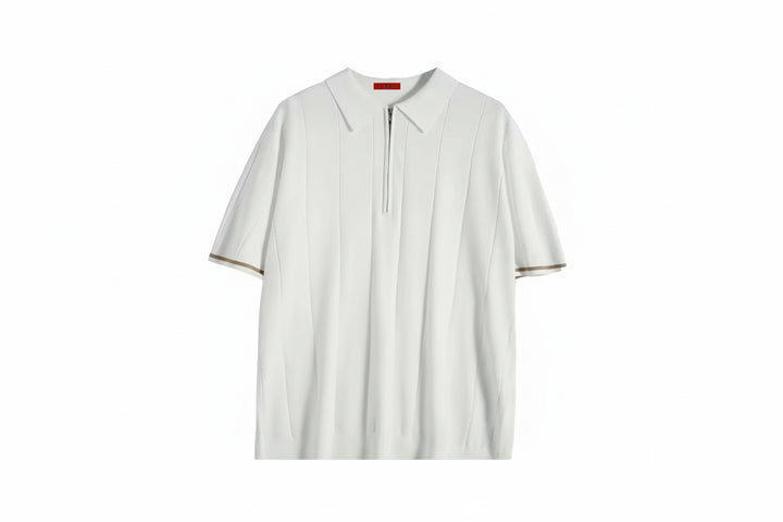 Summer Ribbed Knit Polo Shirt for Men-HighTouch
