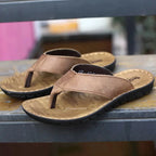 Premium Leather Flip-Flops for Men – Cushioned, Breathable & Non-Slip-HighTouch