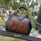 Luxury Handmade Women Shoulder Bag Vintage Carved Leather Women's Bag-HighTouch