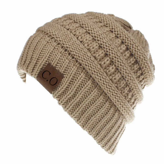 Soft Stretch Knit Messy Bun Beanie