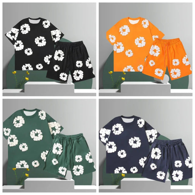 Denim Tears Cotton Flower 3D Printed Shorts Set