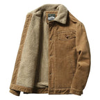 Plus Velvet Corduroy Parka Jacket Men-HighTouch