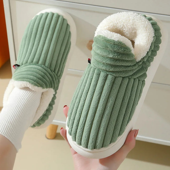 Unisex Plush Fur Slide Slippers – Warm Ankle Soft-Sole Indoor Fashion