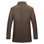 Slim Adjustable Vest Par­ka Men – Windproof Woolen Business Casual Coat-HighTouch