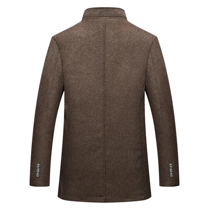 Slim Adjustable Vest Par­ka Men – Windproof Woolen Business Casual Coat-HighTouch
