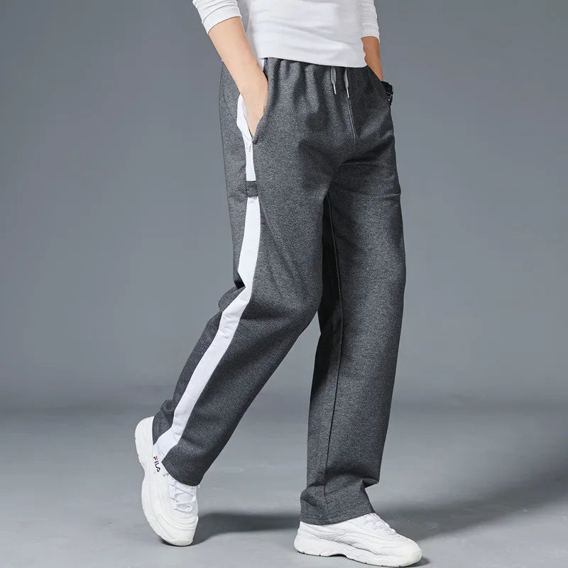 Loose Fit Men’s Straight-Leg Stripe Running Sweatpants-HighTouch