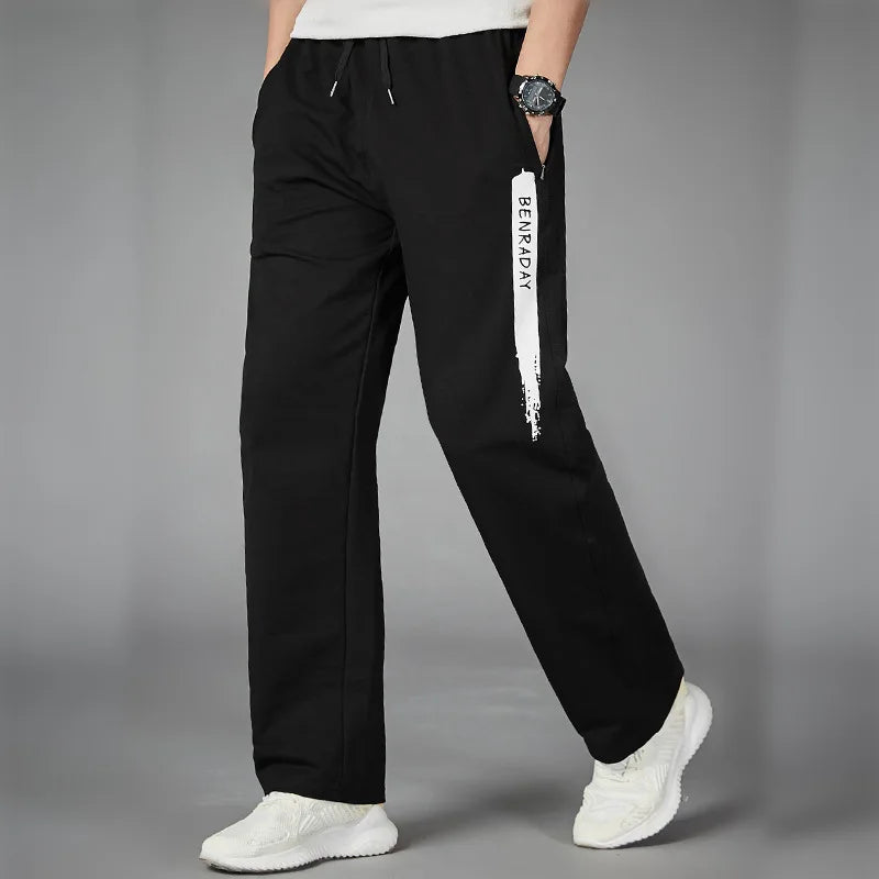 Loose Fit Men’s Straight-Leg Stripe Running Sweatpants-HighTouch