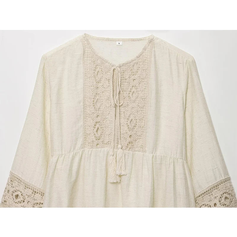 Elegant Loose O-Neck Summer Shirt for Women-HighTouch