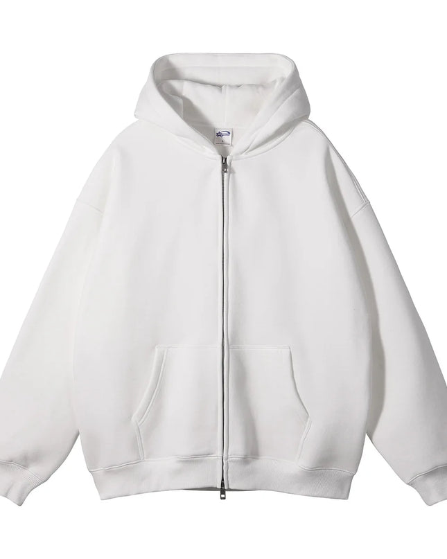 Premium Heavyweight Fleece Double‑Zip Cardigan Hoodie UK