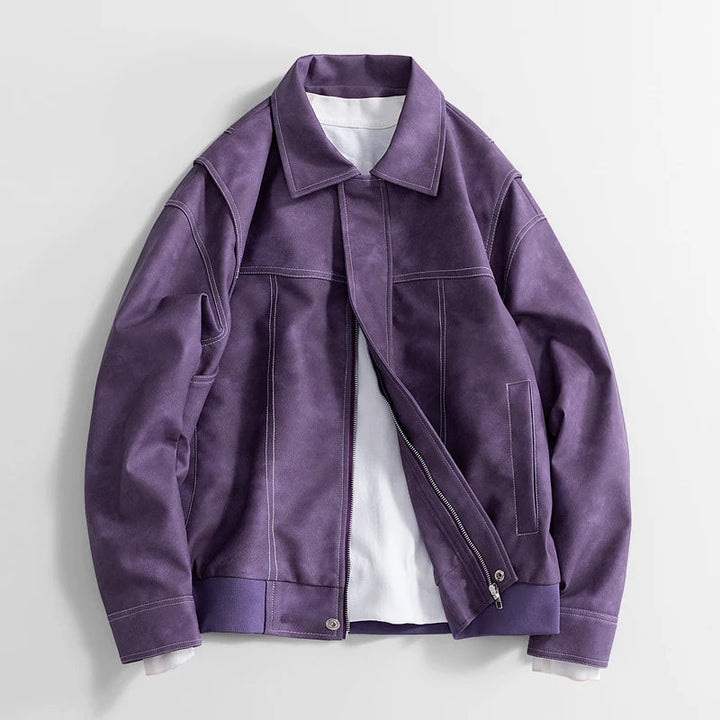 Men's Vegan Leather Bomber Jacket