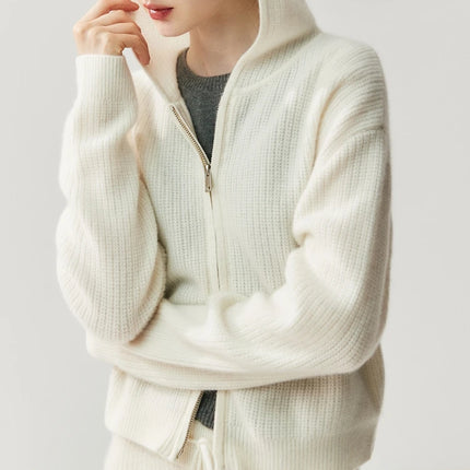 100% Cashmere Hooded Knit Set